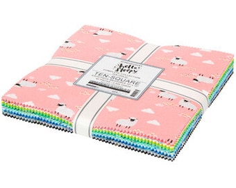 Flannel 'Hello Sleepy' Layer Cake -- 42 pieces of 10-inch precut squares – 100% Cotton by Robert Kaufman TEN-1054-42