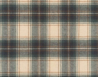 Tahoe Flannel Plaid 'Desert Green' Fabric by the yard – 100% Cotton by Robert Kaufman.