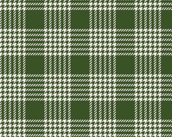 Flannel Green & White Yuletide Plaid by the yard and half-yard – 100% Cotton by Riley Blake