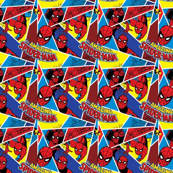 Flannel 'The Amazing Spider-man' Fabric by the yard and half-yard – 100% Cotton by Camelot CAM13020003WM-01