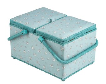 Field Rose Large Double Lid Sewing Basket 12-1/4” x 7-1/2” x  8-1/4” by Liberty of London 04775965A-BASKE