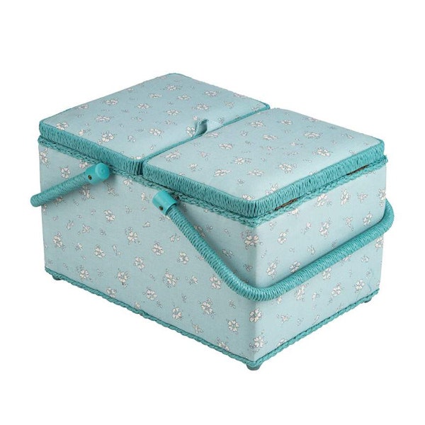 Field Rose Large Double Lid Sewing Basket 12-1/4” x 7-1/2” x  8-1/4” by Liberty of London 04775965A-BASKE