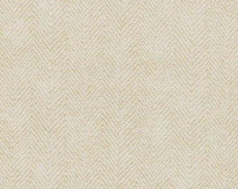 Flannel Ivory Herringbone 'Woolies' Fabric by the Yard – 100% cotton by Maywood Studio MASF1841-E2