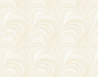 WIDE Flannel 'Wave Texture' 108-inch Wide in Cream by the Yard and Half-yard – 100% Cotton by Benartex BEN2966WF-07