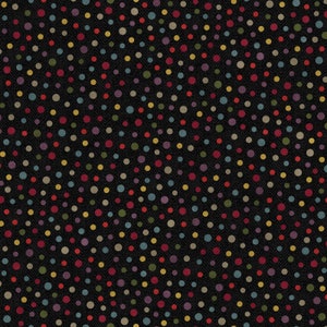 Flannel 'Bonnie's Butterflies' Dots on Black Fabric by the Yard – 100% cotton by Maywood Studio MASF9947-K