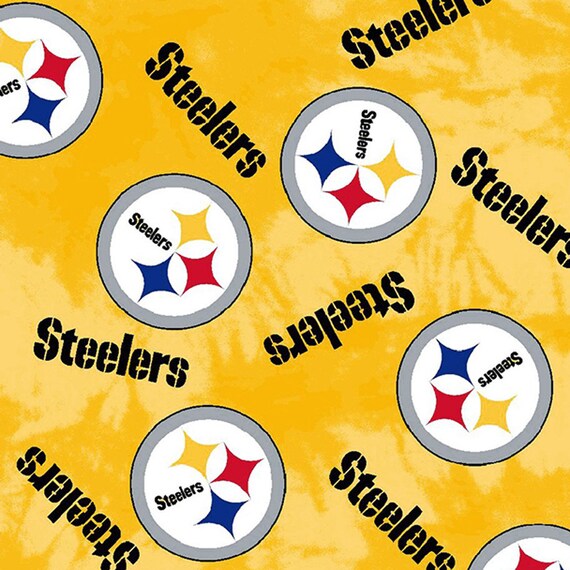 Flanel NFL Pittsburgh Steelers in zwart goud rood en blauw op maat gesneden 100 katoen van Fabric Traditions FAT14747 D