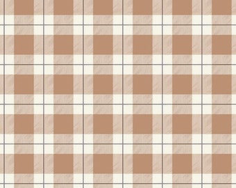 Flannel 'Adventure Plaid Brown' by the yard – 100% Cotton by Riley Blake F13902-BROWN