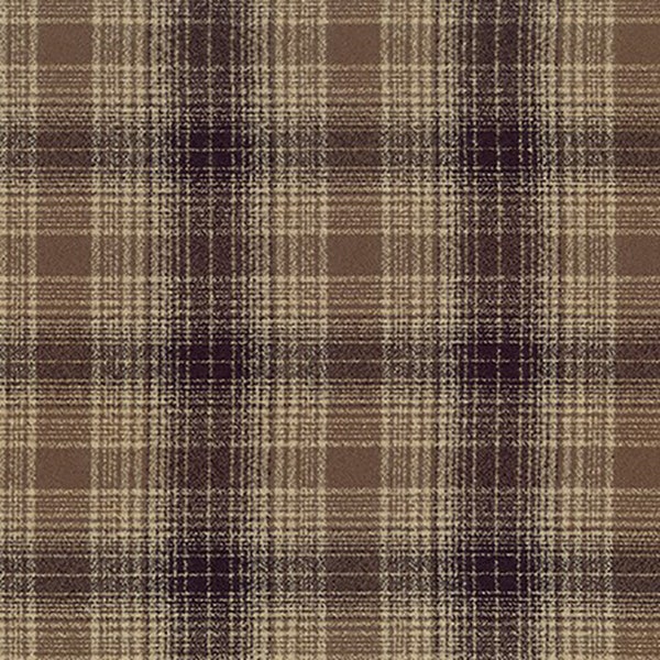 Mammoth Flannel 'Chocolate' Beige, Light Brown and Dark Brown Plaid Fabric by the yard – 100% Cotton by Robert Kaufman