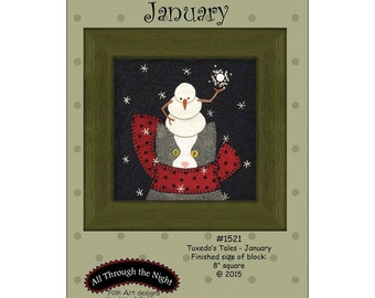 January thru December 'Tuxedo's Tales' BOM Set of 12 Quilt Patterns by Bonnie Sullivan – by All Through the Night