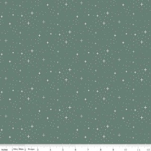 Flannel 'Flannel Stars Green' by the yard – 100% Cotton by Riley Blake F12583-GREEN