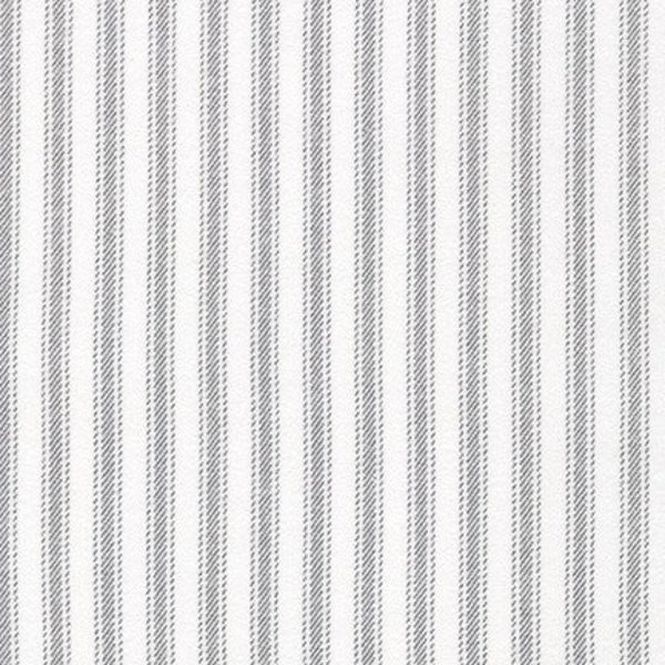 Flannel Gray & White Ticking Stripe from "Time Well Spent" by the yard – 100% Cotton by Robert Kaufman FLHF-20458-12 GREY