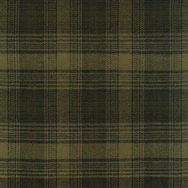 Tahoe Flannel Plaid 'Olive' Fabric by the yard – 100% Cotton by Robert Kaufman