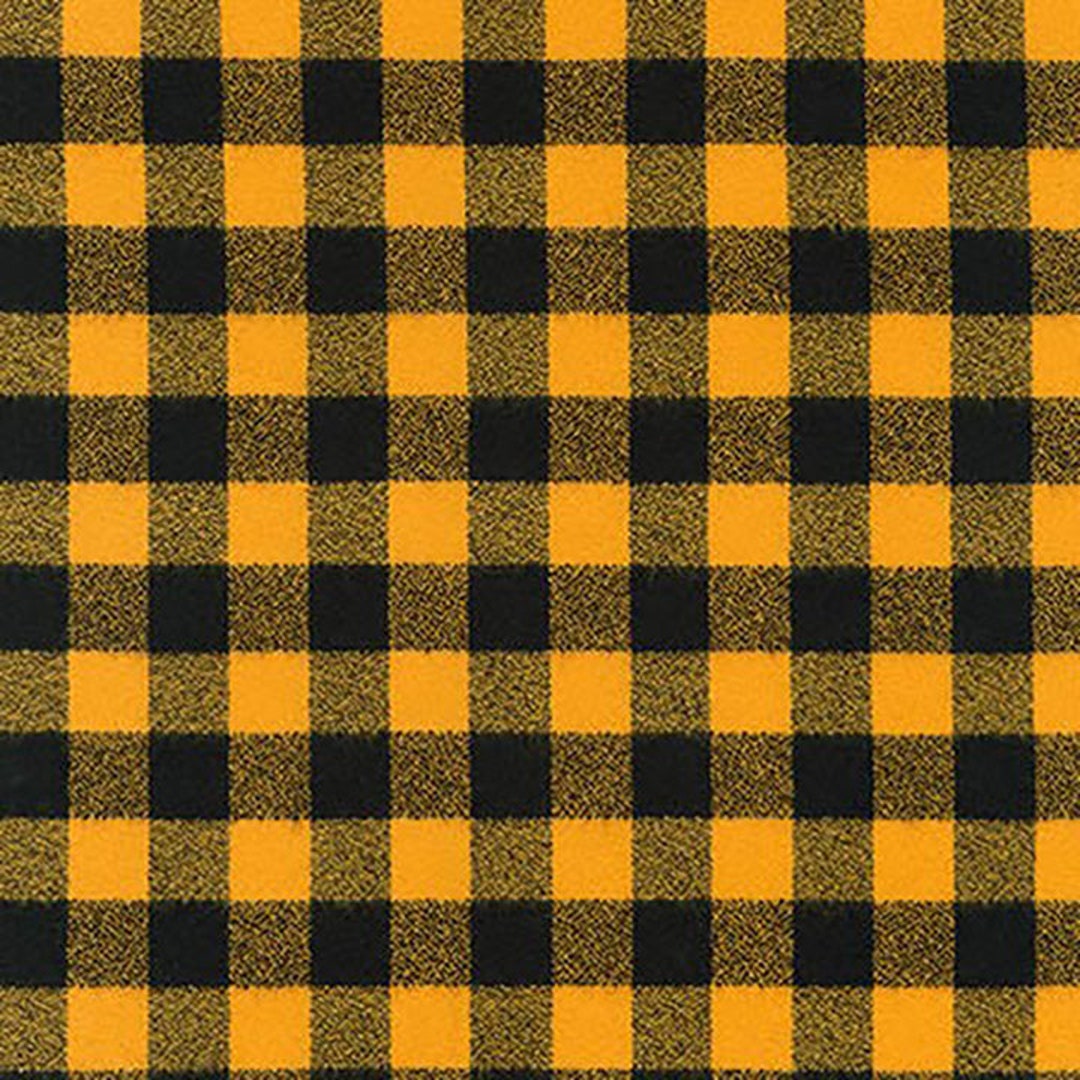 Buy Mammoth Flannel Black and Yellow Small Buffalo Plaid Fabric