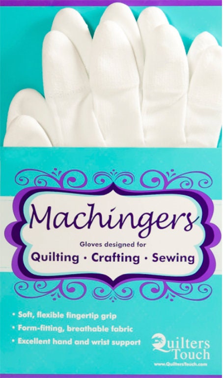 White Machine Quilting Gloves - Small - OzQuilts