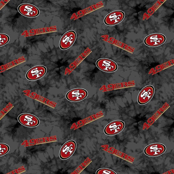 Flannel NFL San Francisco 49ers in Red, Black, Gold and White by the yard – 100% Cotton by Fabric Traditions FAT14937-D