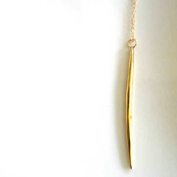 Long Gold Organic Spike Necklace