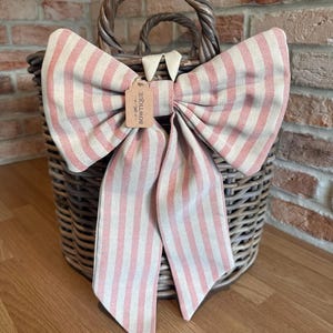 Handmade Pumpkin Patch Autumn Bow | Outdoor & Indoor Wreath Decoration | Fabric Bow