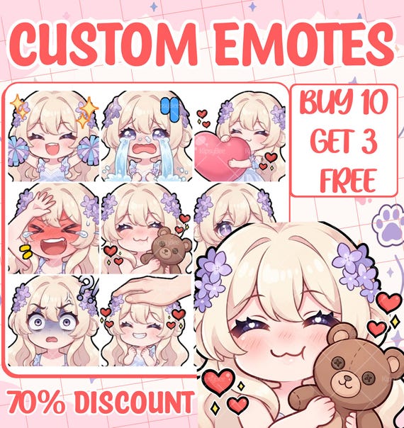 Custom Twitch Emotes | Personalized PNG Designs for Streamers, discord emotes