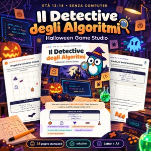 The Algorithms Detective Halloween (Ages 12-14) | Ghost AI, Mazes, Inventory, and Debugging | Halloween digital download