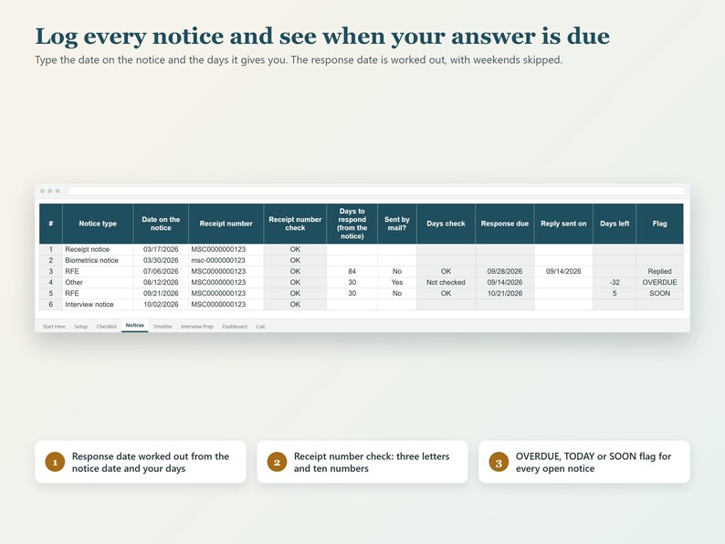 I-485 Adjustment of Status Tracker Spreadsheet, Green Card Document ...