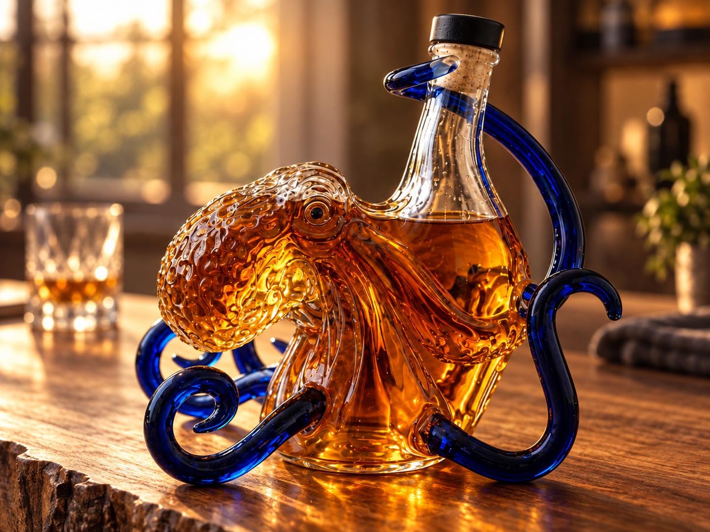 Murano Cobalt Blue Decanter - Etsy Australia