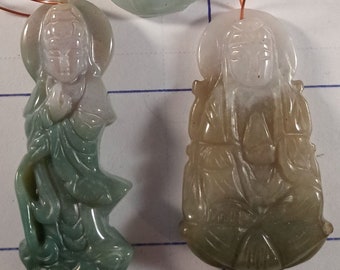 Jade quan yin /Buddha/ Buddha pendant/ Price is for one of the three carvings only