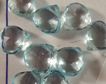 Blue topaz micro  faceted pear shaped  top grade  beads