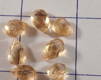 Citrine micro faceted drop shaped  top grade  beads  mg23