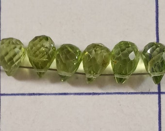 Peridot micro faceted drop shaped  top grade beads mg15