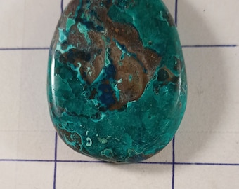 Shattuckite , dioptase chyrosocolla tenorite freeform blue green cabochon
