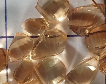 Citrine micro faceted twist  shaped  top grade beads