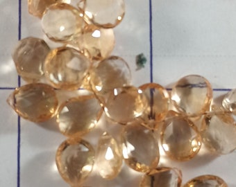 citrine micro faceted drop  shaped  top grade  beads