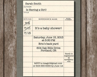 library card invite etsy library card invitations
