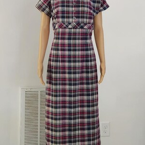 Plaid Vintage Repro 50s Wiggle Pencil Dress - Size Med (16)
