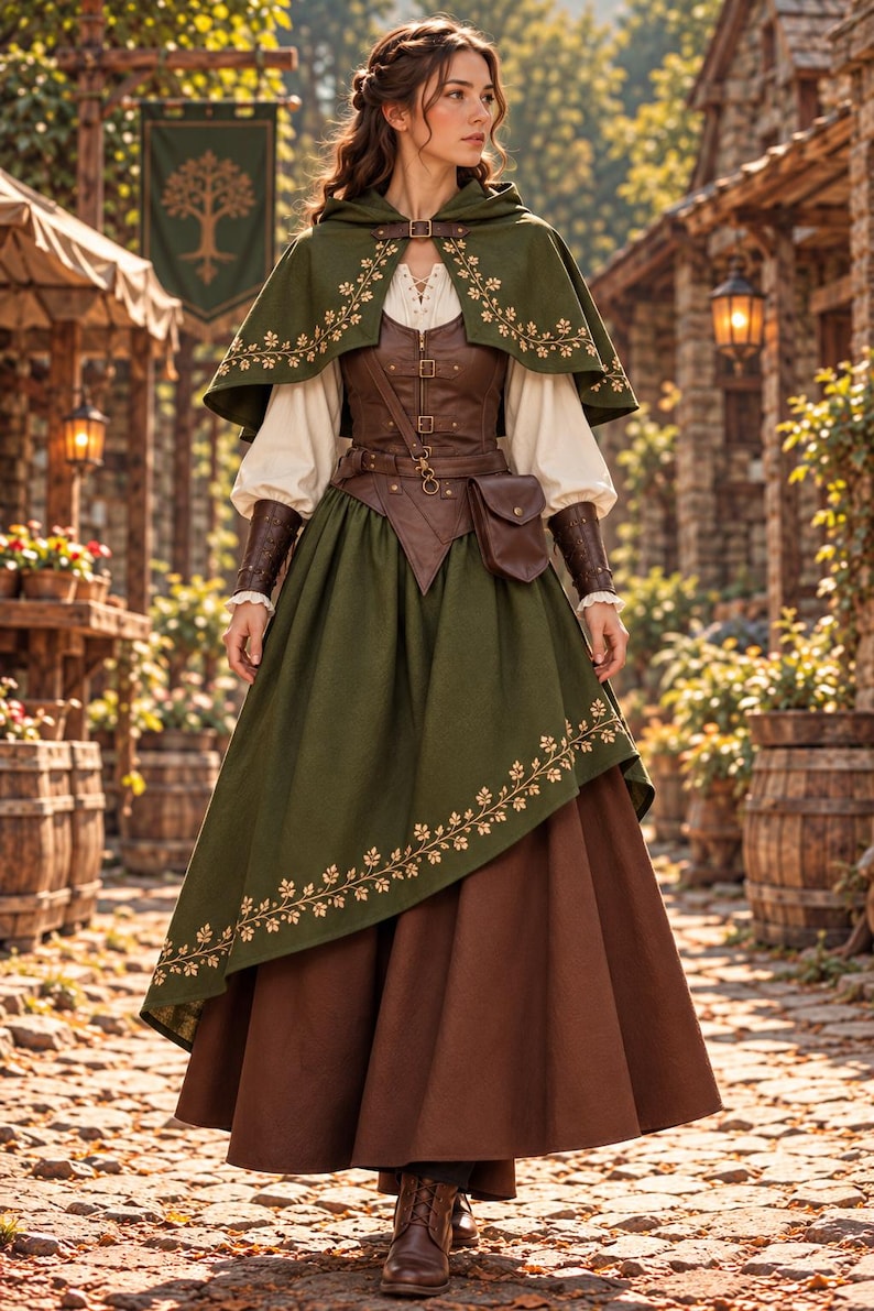 Women's Woodland Ranger Costume Set, Medieval Ren Faire Outfit ...