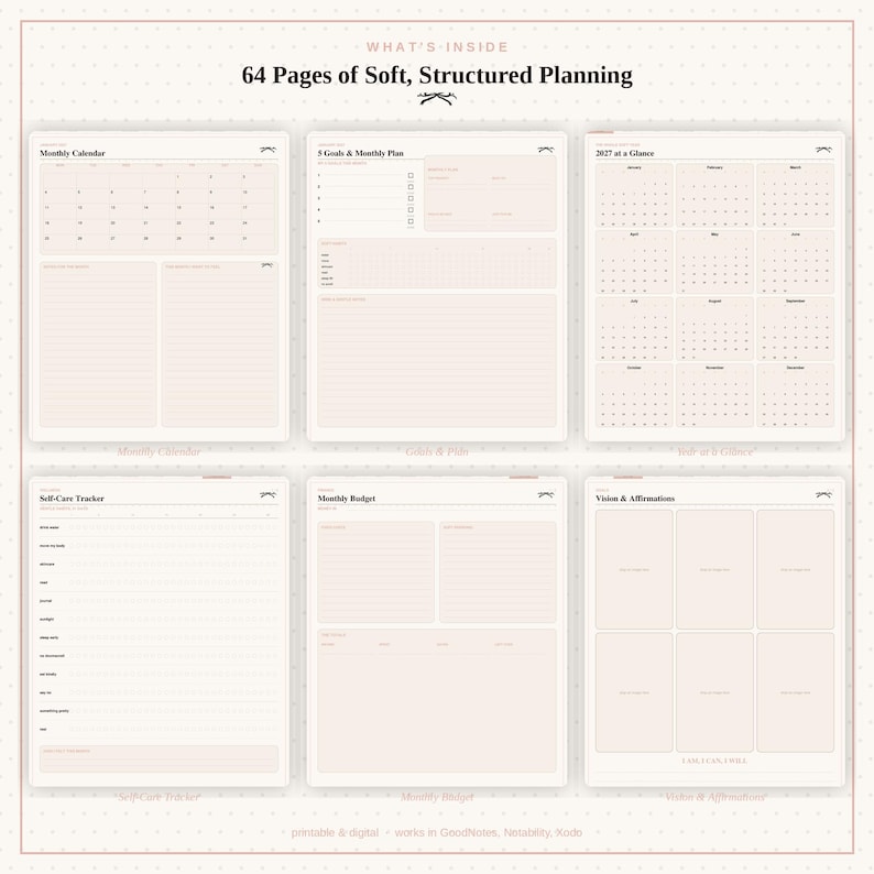Digital Planner 2027 | Undated Hyperlinked PDF Goodnotes Planner ...
