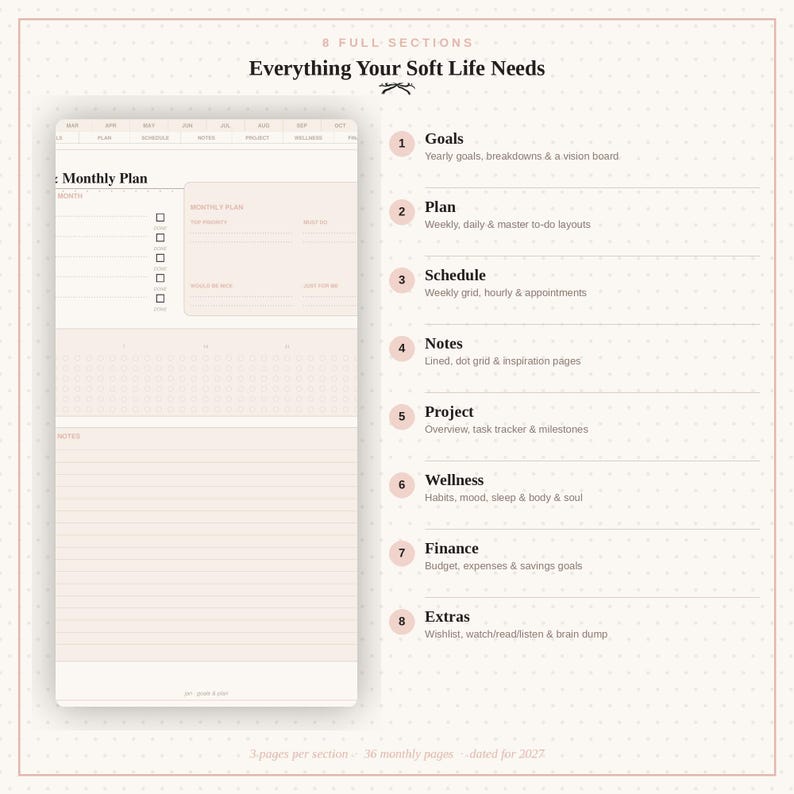 Digital Planner 2027 | Undated Hyperlinked PDF Goodnotes Planner ...