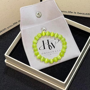 Abundance Bracelet With Green Crystal • Prosperity Inspired Handmade Gift For Girlfriend • 8MM Lime Bead Bracelet