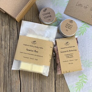 Pamper Gift Set Vegan Friendly Body Melts / Bath Salts / Face Scrub / Lip Balm image 2