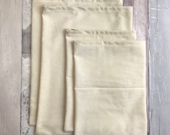 Unbleached Cotton Drawstring Bags - Multipack