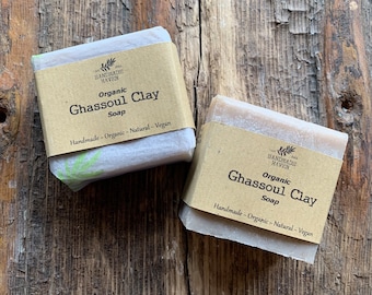 Vegan Organic Soap - Ghassoul Clay, Unscented (Fragrance Free)
