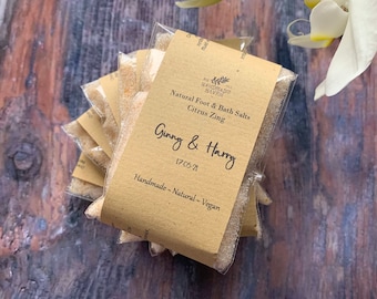 Personalised Favours - Natural Bath Salts  with Himalayan Salt & Epsom Salts - Wedding / Hen Do / Party