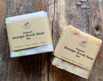 Vegan Organic Soap - Scrub Bar - Orange