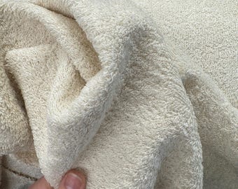 Organic Cotton Towelling Fabric, Unbleached - 160cm x 100cm - Price Per Metre