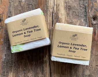 Vegan Organic Soap - Lavender, Lemon and Tea Tree