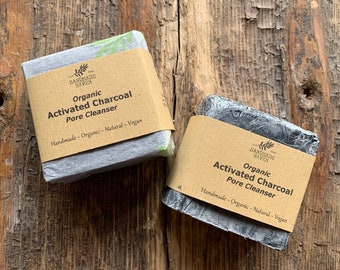 Vegan Organic Soap - Activated Charcoal, Unscented (Fragrance Free)