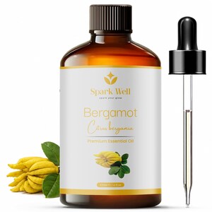 Bergamot Essential Oil 120ml – 100% Pure Aromatherapy Oil for Diffuser, Humidifier, Massage, Bath, Home Fragrance & DIY