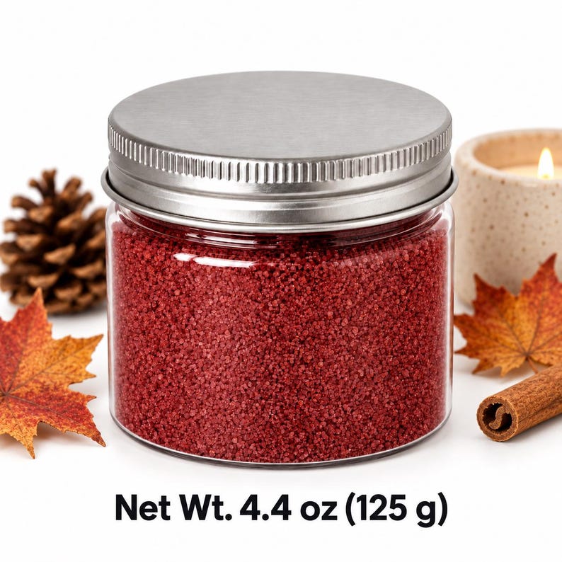 Hand-Tinted Quartz Sand, 20 Colors, Natural Decorative Filler (4.4 oz) Wild Berry