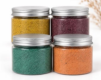 Autumn Bloom Sand Set, Hand-Tinted Quartz for Terrariums, Vases, Weddings (4 Jars)