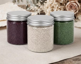 Plum Olive Ivory Unity Sand Set, Fall Wedding Ceremony Kit (3 Jars)